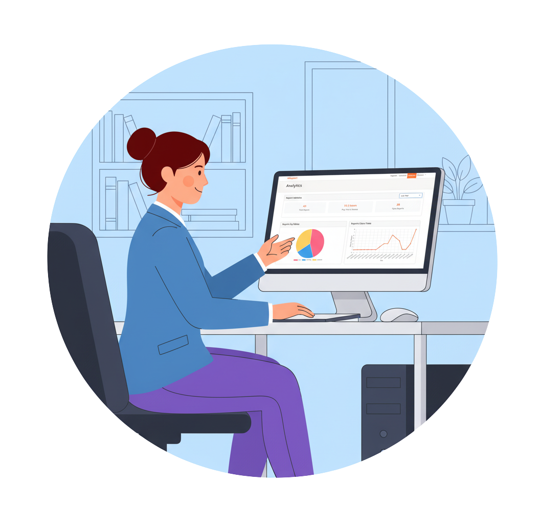 School administrator reviewing Whispalert dashboard